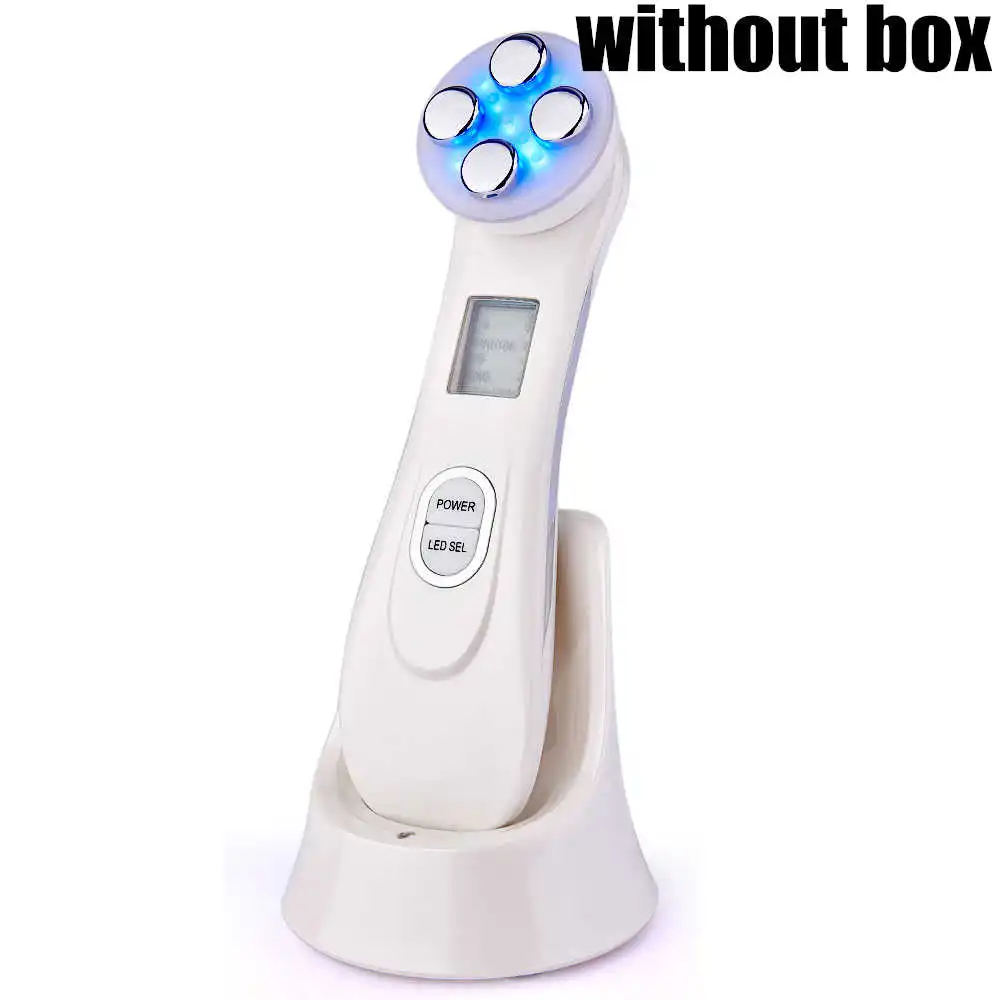 without box Светодиодный фотон светильник устройство электростатического терапия лица светодиодный Электропорация мезотерапия массажер RF EMS лифтинг лица против морщин уход за кожей устраняющий недостатки - Цвет: without box