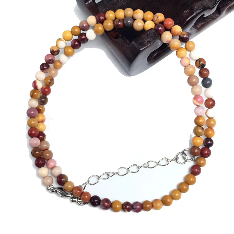 Elegant Multi-Stone Beaded Necklace with Amazonite, Agate, Alabaster, and Lava Stones