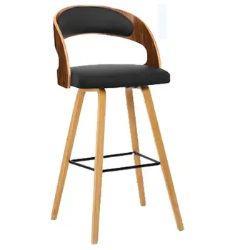 

Northern Europe Solid Wood Bar Chair Leisure Creative High Stool Personality Bar Chair Modern Simple Ins Backrest High Stool