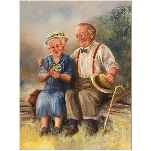 

Old Couple DIY Mosaic Diamond Painting Full Square Drill Warm Picture Good Gift Home Decor Accessories
