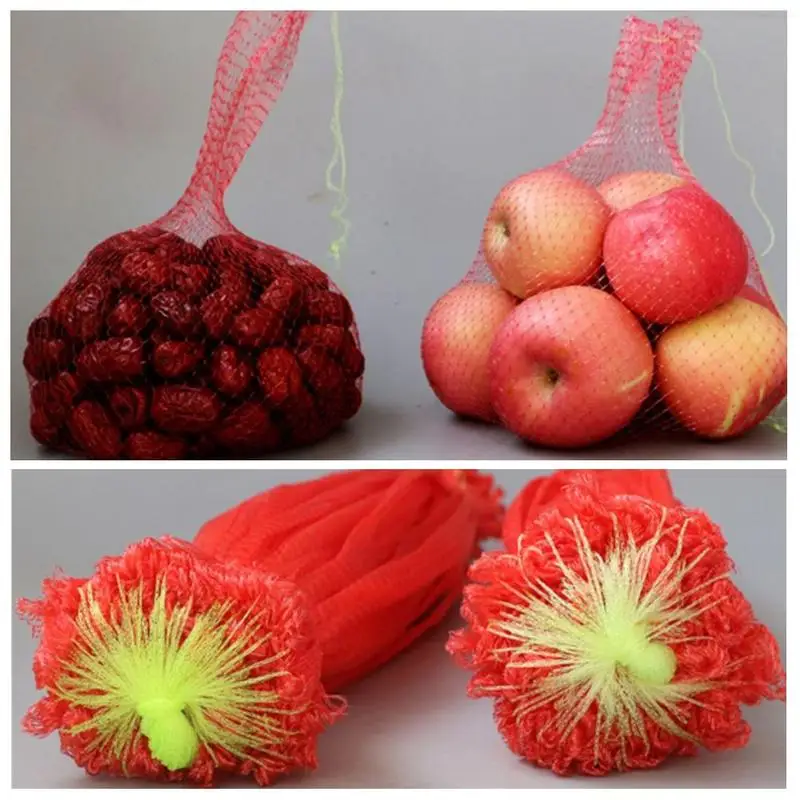 100pcs Fruit Plastic Mesh Bag Watermelon Melon Grow Protection Hanging Net Hot Greenhouse Vegetable Drawstring Nylon Handle Bags