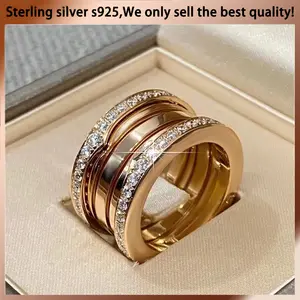 Оригинальный дизайн, серебро 925 пробы, инкрустированное бриллиантами, пружинное цилиндрическое подходящее кольцо для мужчин и женщин, клас...