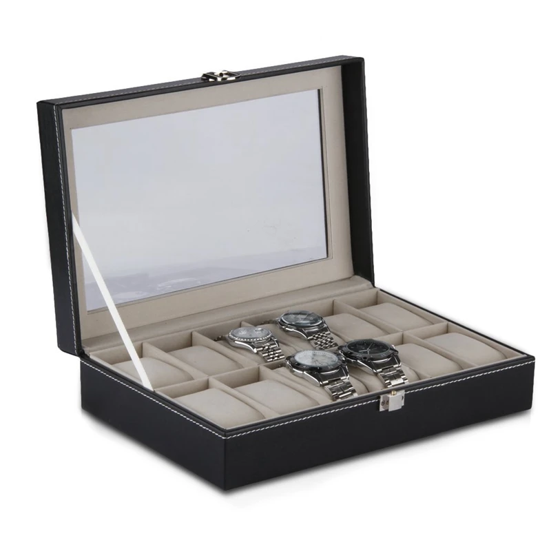 

12 Grid Watch Display Case Wrist Watch Storage Box Jewelry Storage Organizer