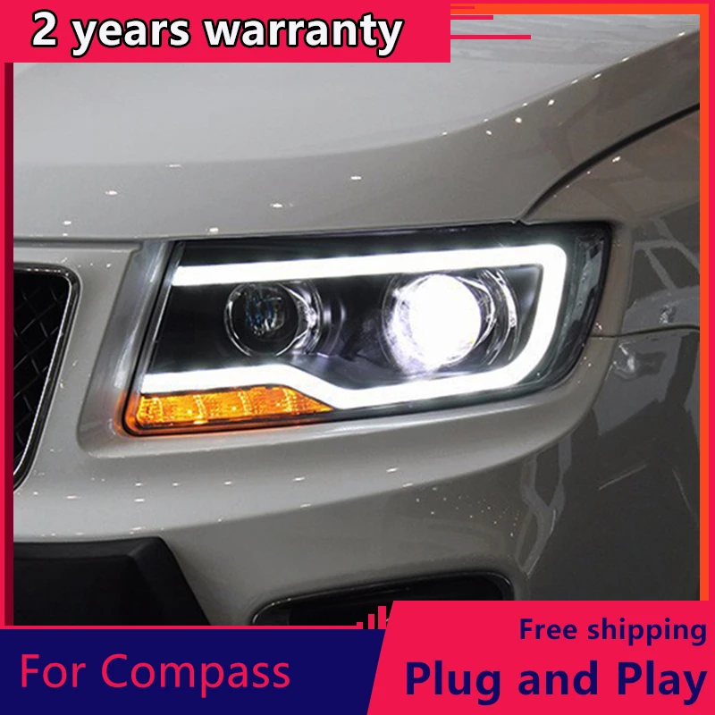 KOWELL стайлинга автомобилей для JEEP Compass 2011-2015 светодиодный головной светильник