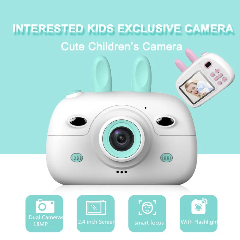 

Children Mini Camera Full HD 1080P 2.4 Inch Screen Kids Camera Dual Cameras Digital Camera With Flashlight Best Gift for Child