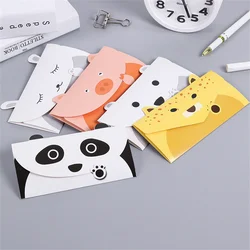 Carte d'anniversaire pour enfants, 2 pièces, petite carte de vœux, Animal de dessin animé, Kawaii, papeterie coréenne mignonne, DIY bricolage 