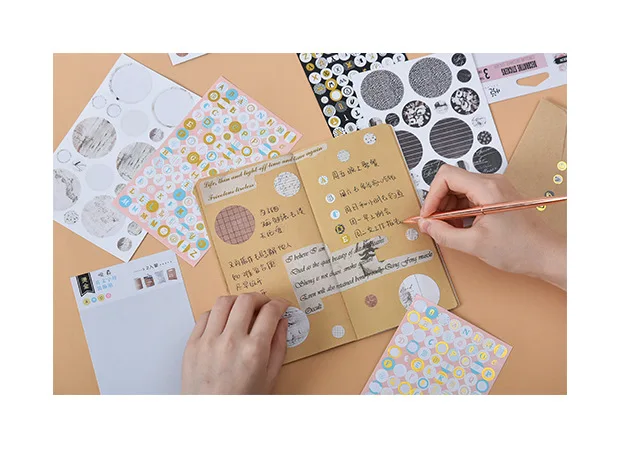 2-3Pcs/Pack Bronzing English letter set sticker paper For Kids DIY Diary Scrapbooking Photo Ablums