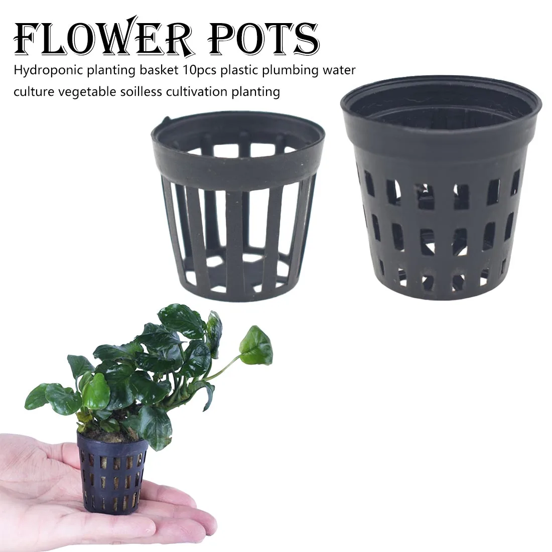 

10Pcs Mesh Pot Net Cup Basket Hydroponic System Garden Plant Grow Vegetable Cloning Foam Insert Seed Germinate Nursery Pots