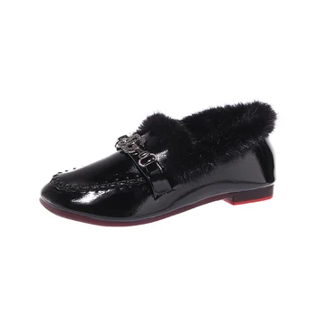 

Autumn and winter wild beanie shoes retro net red casual flat warm wool shoes 2019 new plus velvet shoes