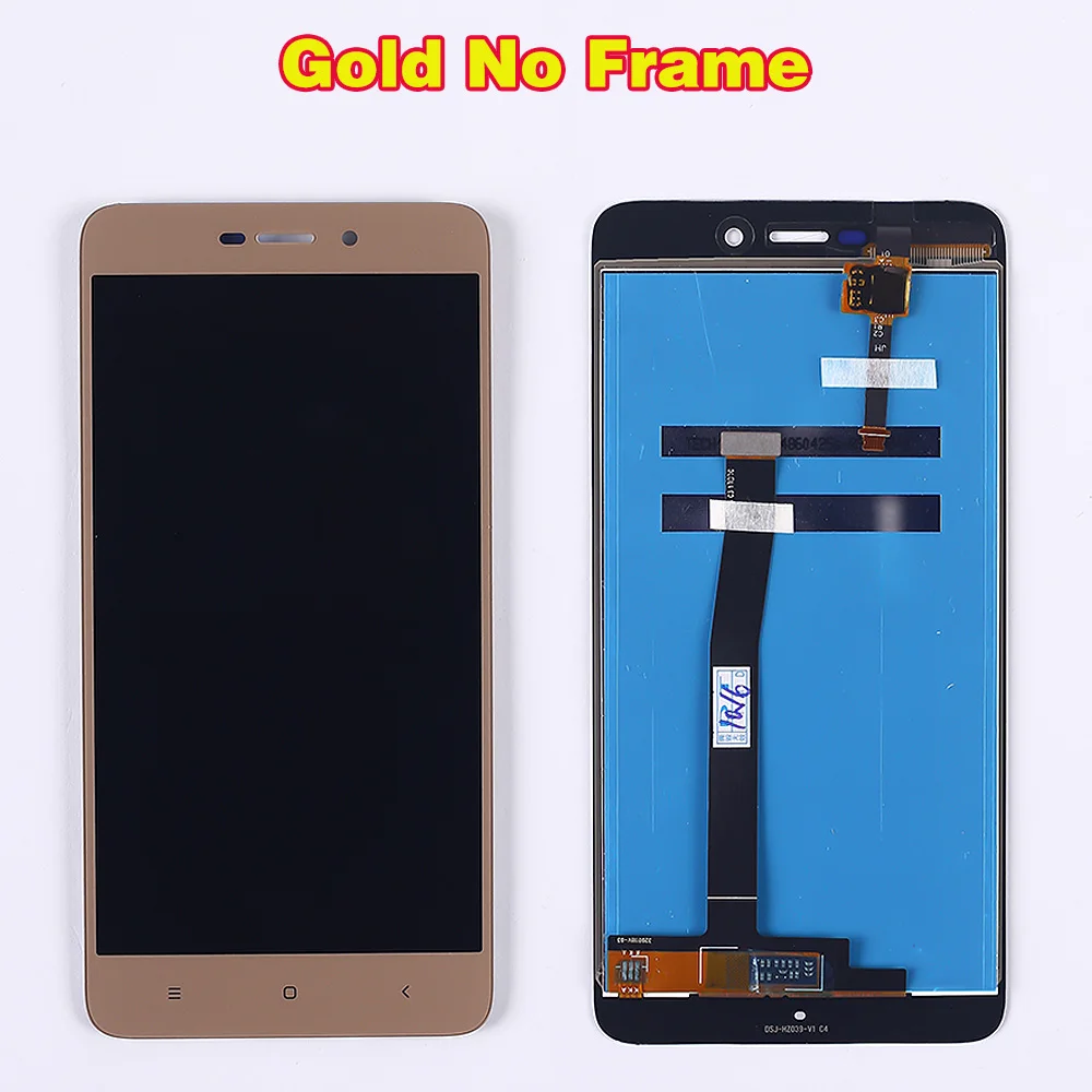 Gold without Frame Протестированный ЖК-дисплей для Xiaomi Redmi 4A 5,0 дюймов сенсорный экран 1280*720 дигитайзер сборка рамка с бесплатным закаленным стеклом - Цвет: Gold without Frame