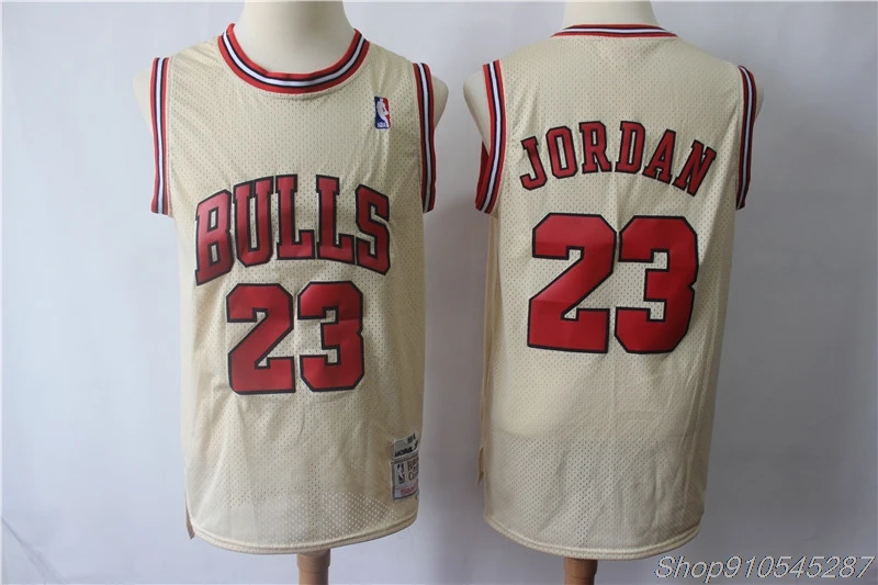#23 Michael  Jersey Retro Chicago Bulls Swingman Basketball Vest Top White 
