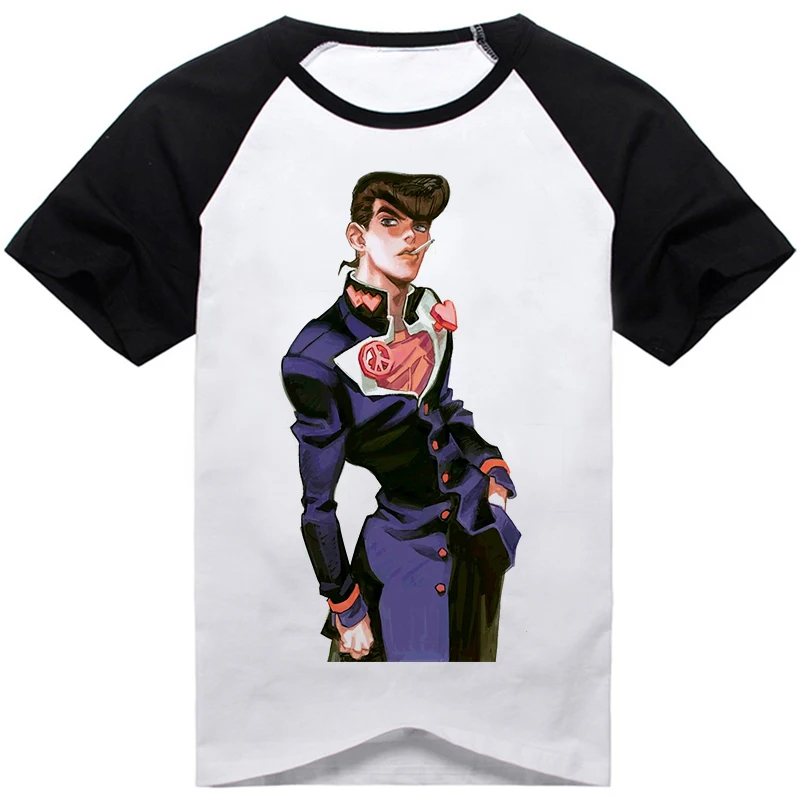 Аниме Необычные Приключения JoJo's Higashikata Josuke jorno Giovanna Бруно букциарати, модная футболка с принтом, Повседневная футболка с коротким рукавом