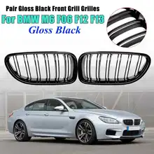 Комплект из 2 предметов, 2-планка ABS черный глянец почек гоночный автомобиль решетка для BMW 2012 2013 M6 640i 650i F06 F12 F13 автомобильные аксессуары