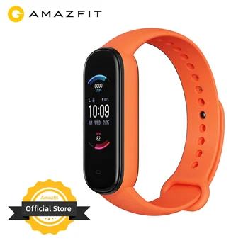  Новинка Amazfit Band 5, 5 АТМ, пульсометр, 11 спортивных режимов, измерение уровня стресса, фитнес Смарт браслет 