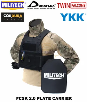 

MILITECH TW FCSK 2.0 Black Advanced Slickster CQC Ferro Plate Carrier Military Combat Assault Tactical Vest Body Armor Carrier