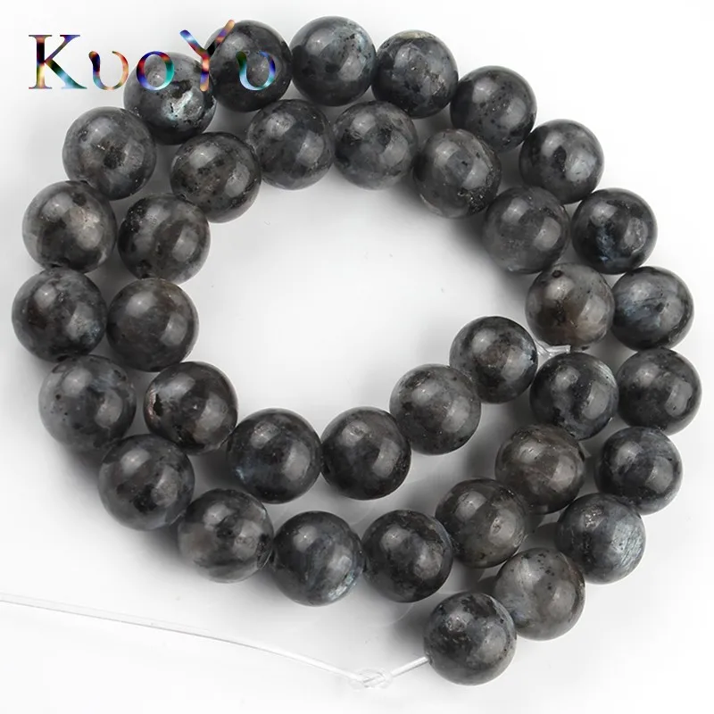 Натуральный Камень Черный Лабрадорит бусины Круглые свободные для изготовления