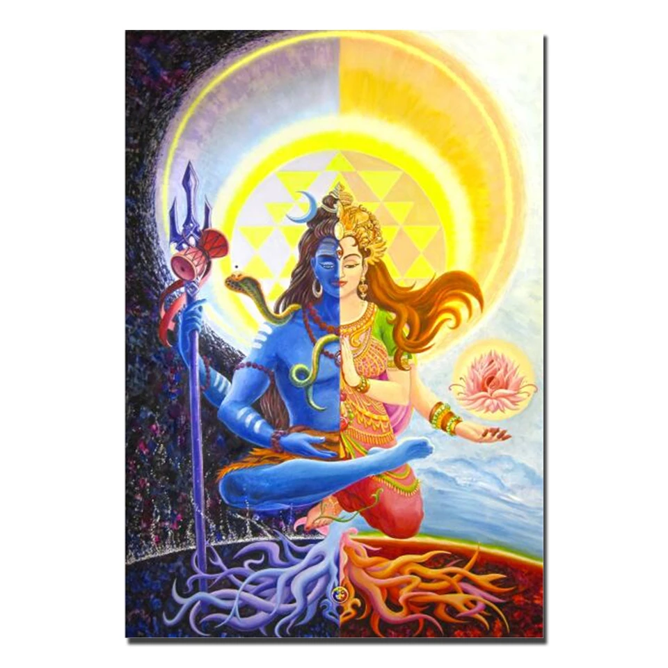 Lord Shiva Wall Art Canvas Painting Hindu Gods Posters Indian God Pictures For Living Room Religious Decorative Painting