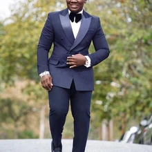 Двубортные Свадебные приталенные смокинги, костюмы для мужчин, мужские костюмы из двух предметов, дешевые строгие костюмы для выпускного(пиджак+ брюки+ галстук