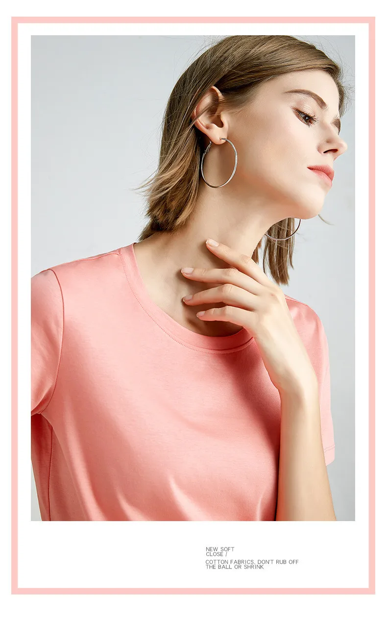MRMT 2025 Brand New 80S Pure Cotton Women's T Shirt High Quality T-shirt for Female Short Sleeve V Collar Leisure Tops Tshirt