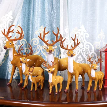 

New Christmas Elk Fluff Simulation Deer Sika Fawn Christmas Decoration Fairy Home Decoration Props Christmas Tree Ornament wd08