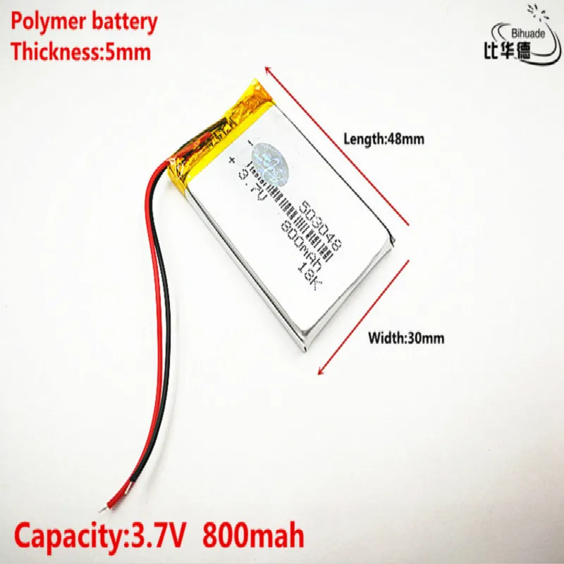 

1pcs/lot Good Qulity 3.7V,800mAH,503048 Polymer lithium ion / Li-ion battery for TOY,POWER BANK,GPS,mp3,mp4