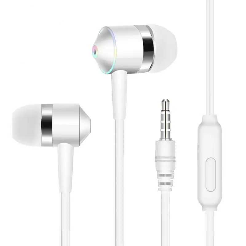 3 5mm Jack In Ear Wired Earphone Stereo Bass Headset Metal Earbuds Wired Control Earphone With Micophone