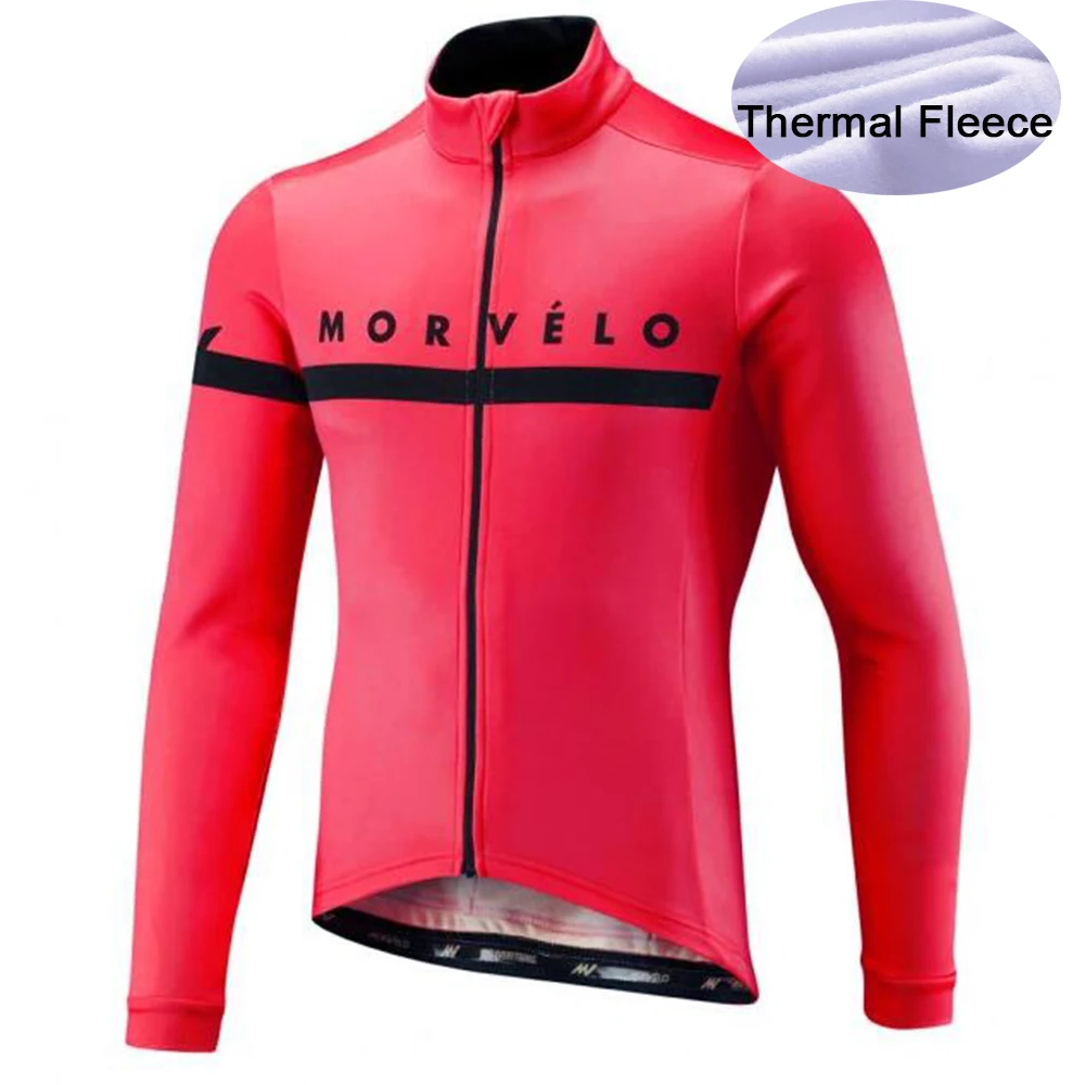 Morvelo Велоспорт Джерси с длинными рукавами зимние теплые, флисовые, вепродуваемые и защита от дождя комбинированная велоодежда велосипедная куртка