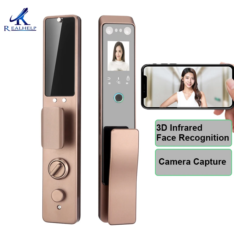 Camera Capture Face Recognition Digital Door Lock Full Automatic Lock Security Facial Recognition Smart Door Lock  Passcode