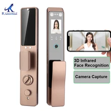 Cerradura de puerta Digital con reconocimiento Facial, dispositivo de cierre automático completo, de seguridad, reconocimiento Facial, código de acceso
