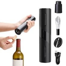 Abridor de vinho elétrico recarregável automático saca-rolhas criativo abridor de garrafa de vinho com cabo de carregamento usb terno para ferramentas de cozinha