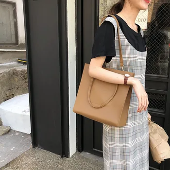

Bag Female Different Size Bags Summer Simple Handbags over-the-Shoulder Bag Mass Ms. Solid Color Shoulder Bag