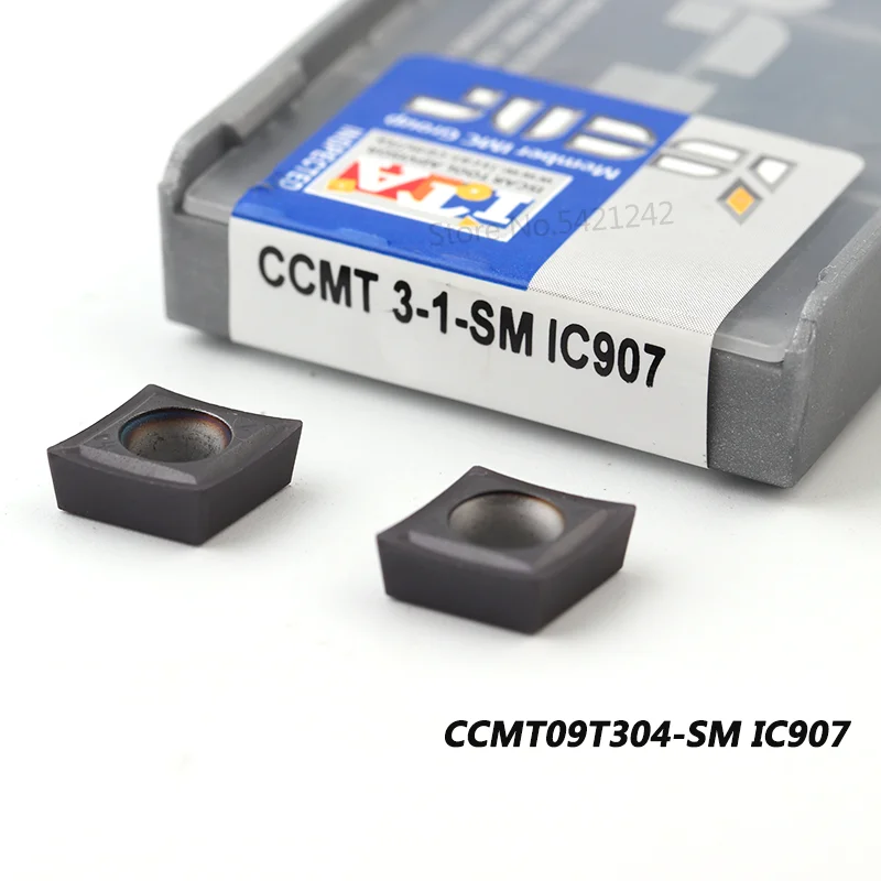 Набор токарных пластин твердосплавные втулки CCMT09T304 CCMT09T308 SM IC907 IC908 для токарного