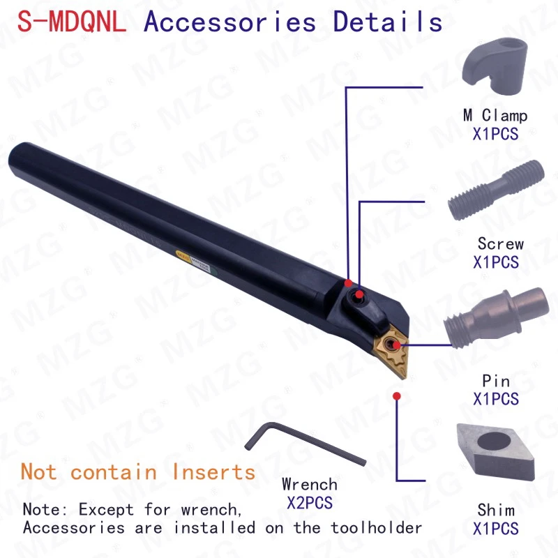 Mocask MDQNL расточной держатель S25S-MDQNL15 токарный станок с ЧПУ Резак внутреннее отверстие обработки Токарные Вставки режущие инструменты