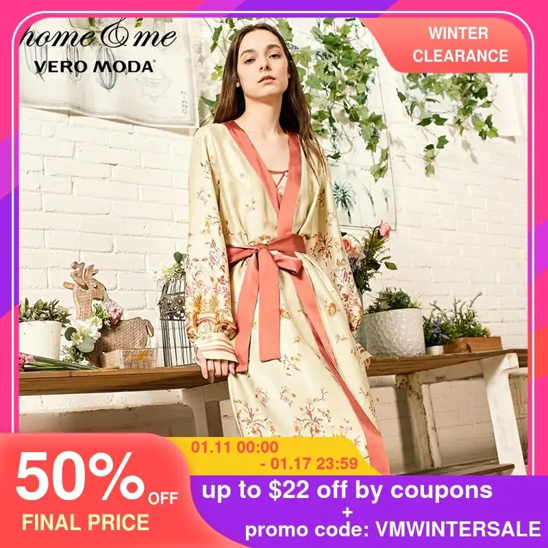 Женский халат с цветочным рисунком Vero Moda разные цвета ночная рубашка рукавами