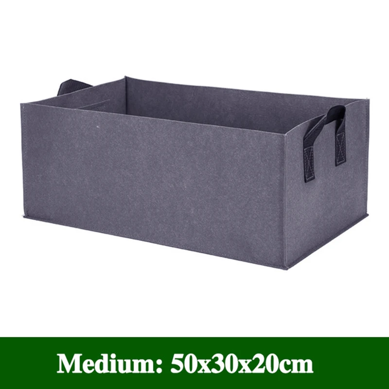 Gray 50cm 30cm 20cm Горячий контейнер для растений цветочный горшок коробка для овощей сумка для выращивания горшок анти-УФ прочный домашний садовый контейнер для растений - Цвет: Gray 50cm 30cm 20cm