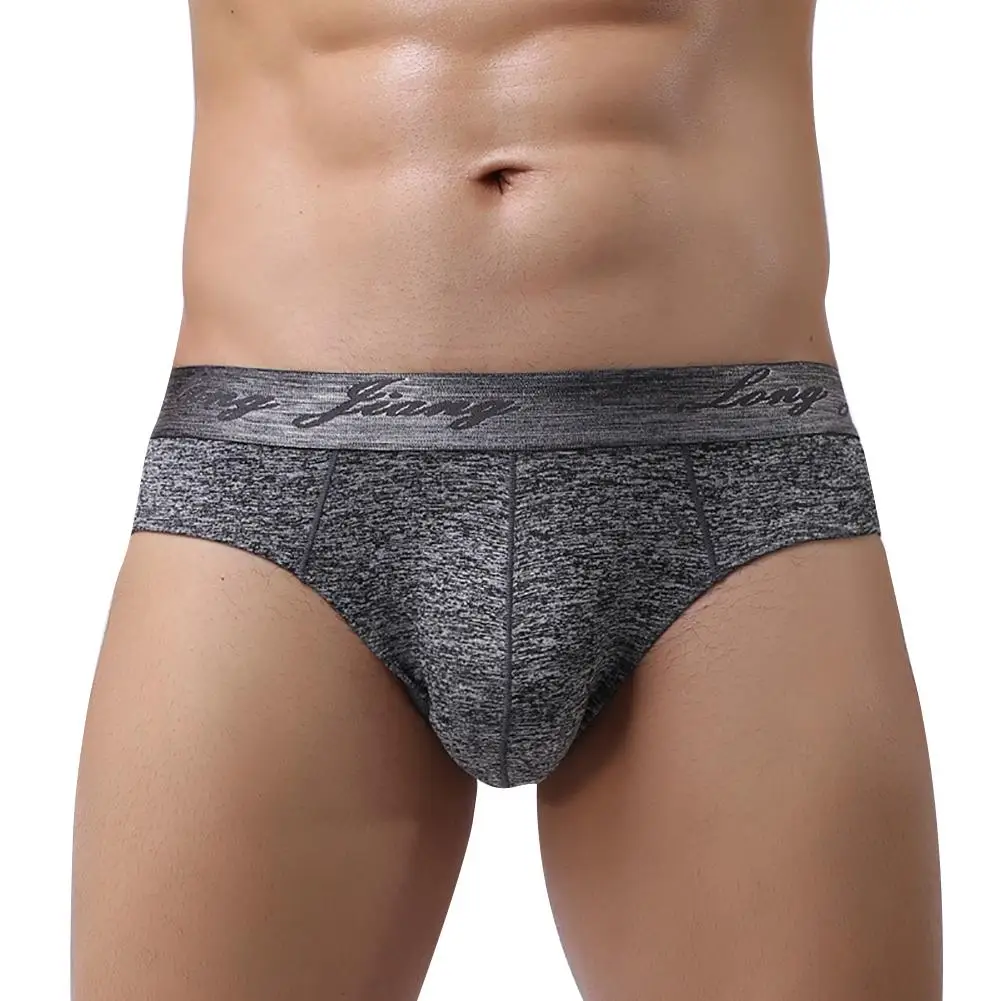 

Solid Color Mid Rise U Convex Briefs Stretch Underwear Breathable Men Underpants