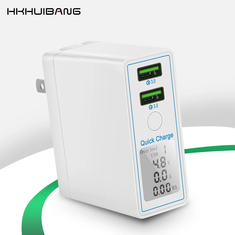 Najtaniej HKHUIBANG 36W ładowarka USB szybkie ładowanie QC 4.0 3.0 przenośna ładowarka do iPhone Samsung Xiaomi kabel do szybkiego ładowania wyświetlacz Led