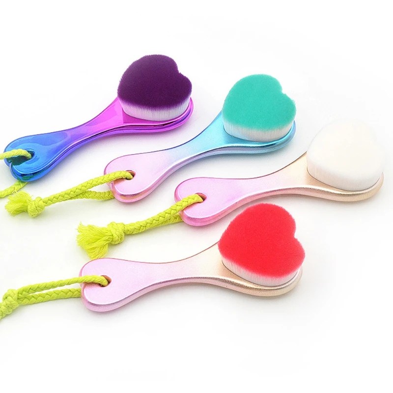 В форме сердца Очищающая щетка для лица портативная 3D очищающая для лица Lectroplated ручная заточка из искусственного ворса очиститель для лица