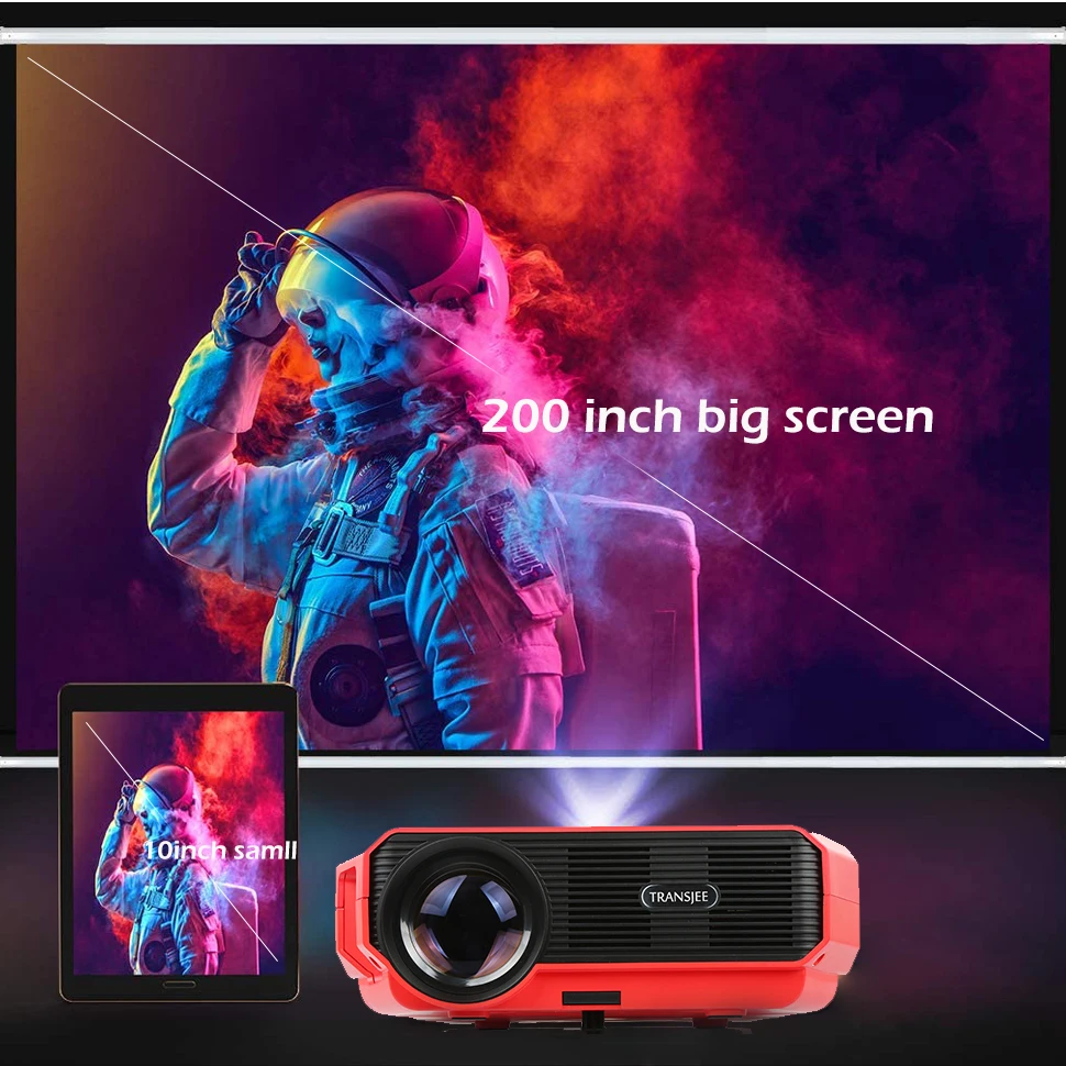 Светодиодный мини проектор TRANSJEE 1280x720HD домашний кинотеатр Домашние развлечения