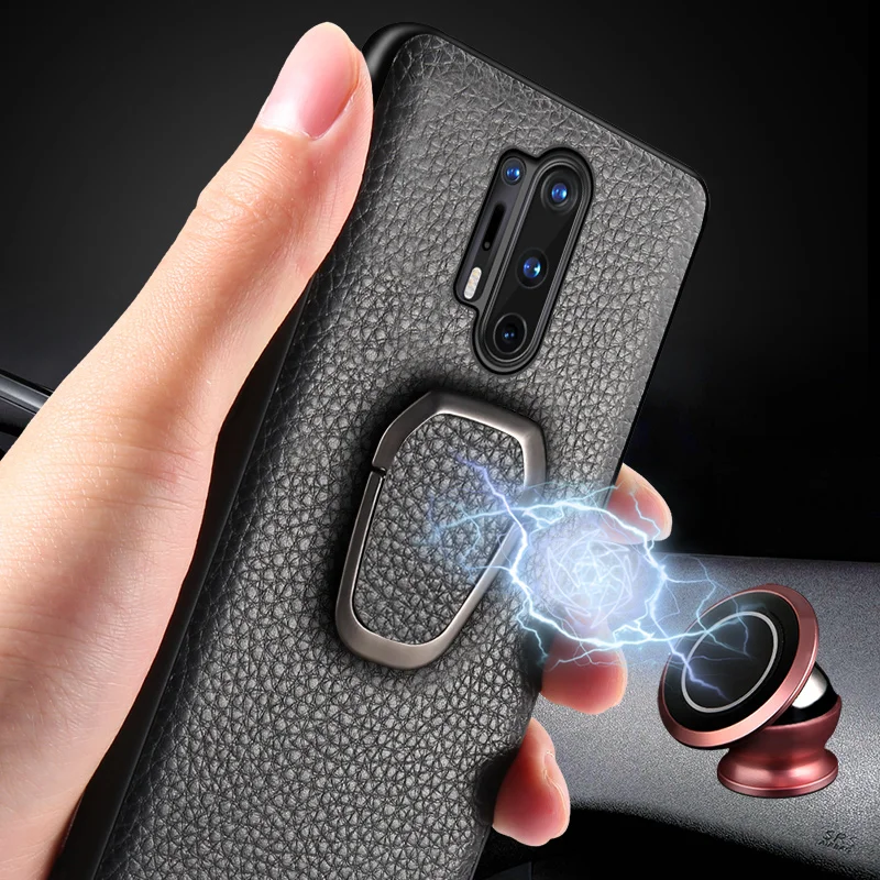 LANGSIDI Magneic ring phone case For oneplus 8 9 PRO 7 7T 8PRO 8T nord 2 N10 N100 ONE PLUS 9R 6 6T Genuine leather cover funda