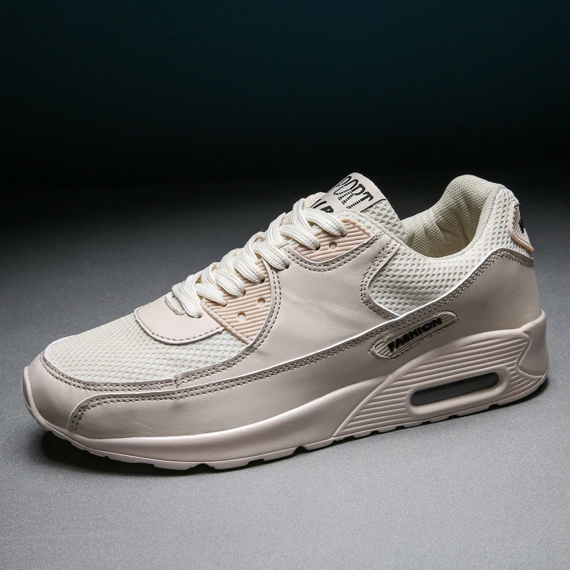 992Beige Мужская обувь кроссовки Повседневная весенняя обувь Большие размеры Мужские брендовые туфли на плоской подошве дышащие слипоны - Цвет: 992Beige