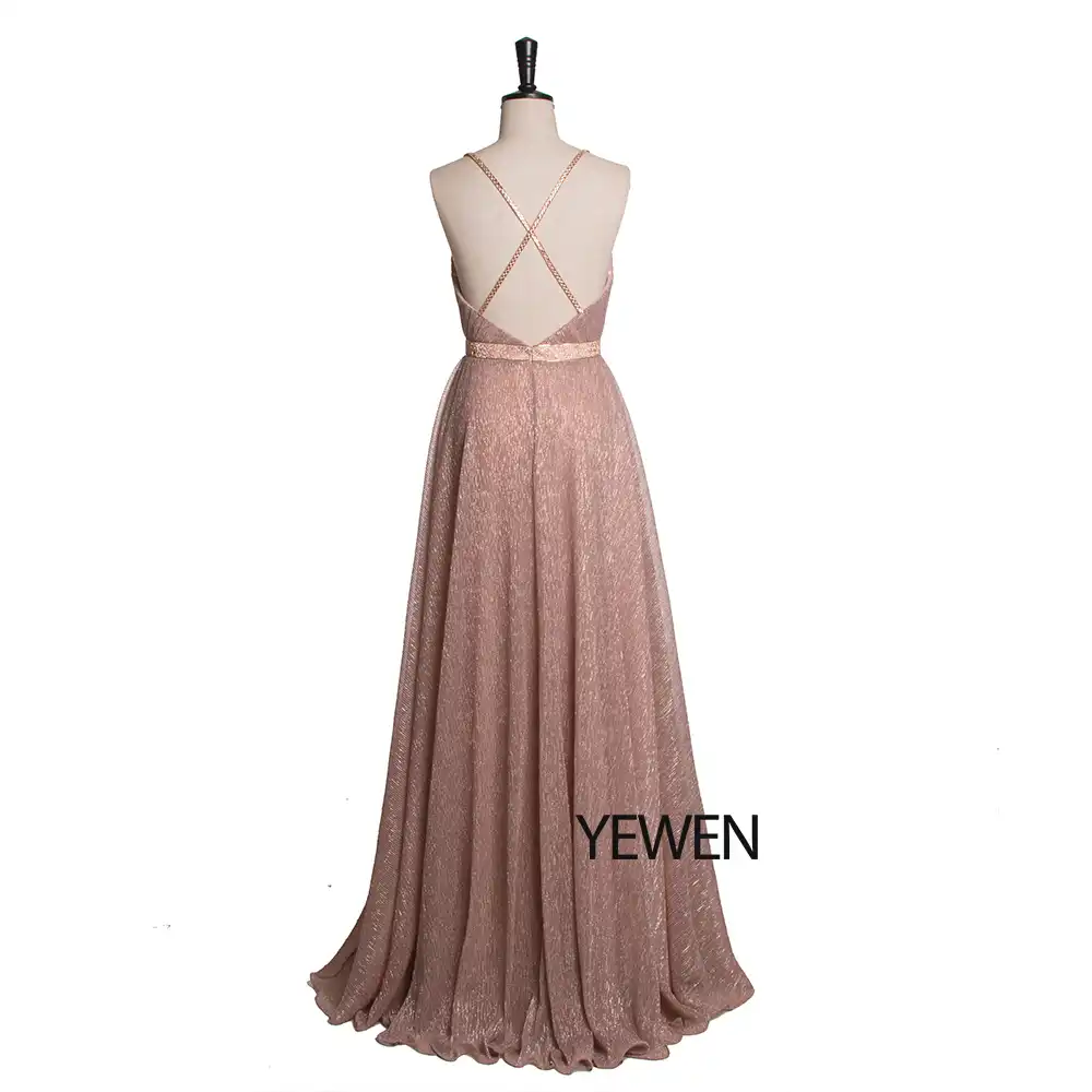 champagne pink prom dress
