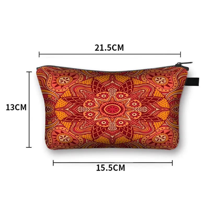 Bohemian Print Cosmetic Bag African Woman Fashion Travel Lipstick Toiletry Bag Shopping Purse Cosmetic Case Gift 4