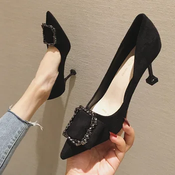 

Shallow Mouth African Woman Shoe Slip Om Beige High Heels Comfortable High-heeled Shoes Pointed Pumps 2019 Lace-up Sandals