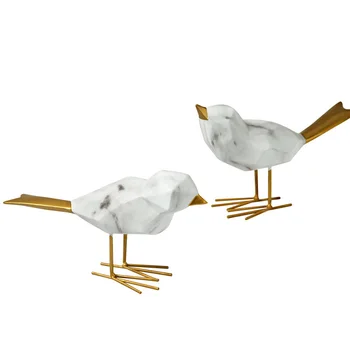

Creative White Bird Miniature Model Figurine Resin Modern Art Figurine Ornament Home Decoration Accessories Desktop Decor