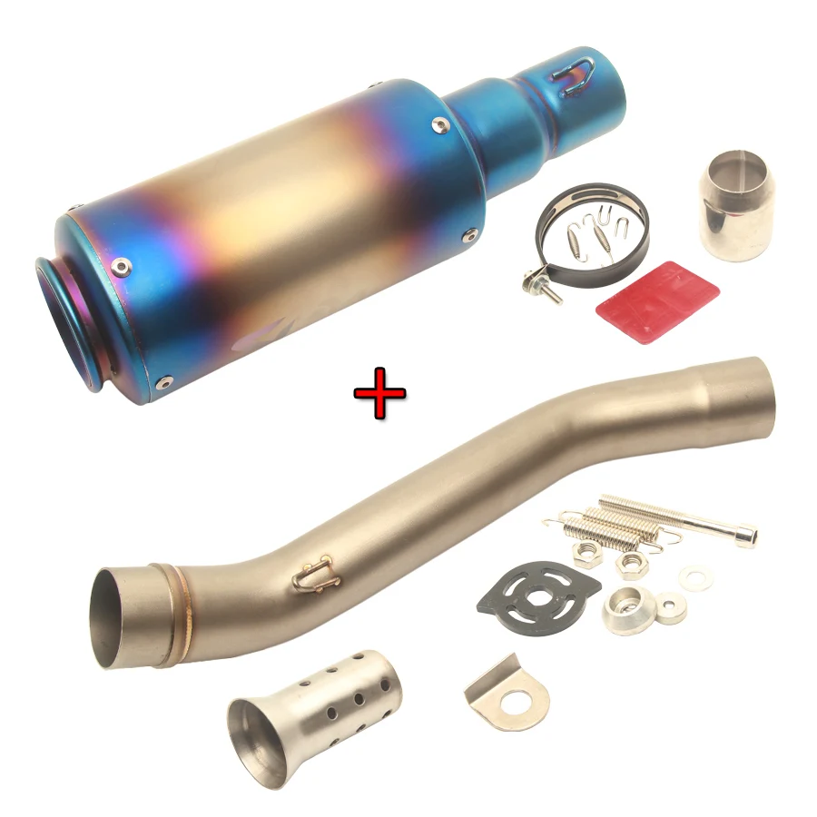 Motorcycle Exhaust Middle Tupe Link Pipe Slip-on Escape Muffler DB Killer 50MM for KAWASAKI Z750 Z750 Z800 Full exhaust system - Цвет: Exhaust and DBkiller