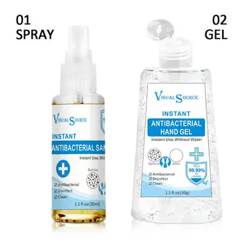 

10pcs 30ml Hand Sanitizer Gel Spray Moisturizing Anti-Bacteria Moisturizing Liquid Disposable Waterless Safety Clean Hands