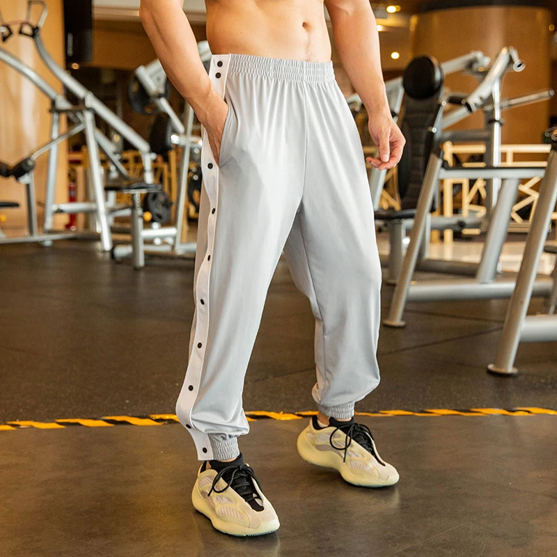 Hot Seller Jogging-Pants Basketball Easy-To-Wear Training-Side Fitness Men Striped-Button Breathable p3KkO3RJe