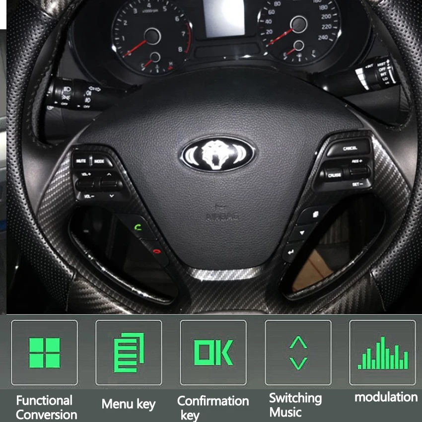 Многофункциональная кнопка рулевого колеса модифицированный круиз с фиксированной скоростью для Kia K3- мультимедийная Кнопка навигации квадратный contro
