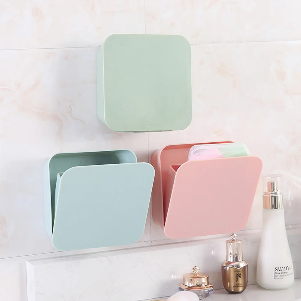 

19 x 13cm Multi-Purpose Storage Paste Container Detachable Wall Storage Box Waterproof Finishing Sundries Brush Holder
